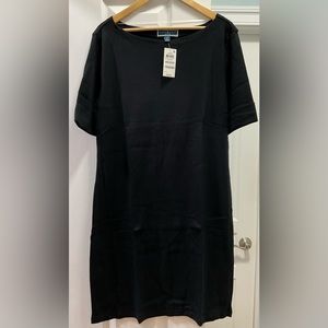 NWT Karen Scott Knit Sport Dress: Black and Winter Moss